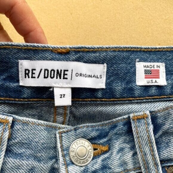 Re/Done Originals (Levi’s) High Rise Straight Distressed Jeans - 27" - Picture 8 of 16